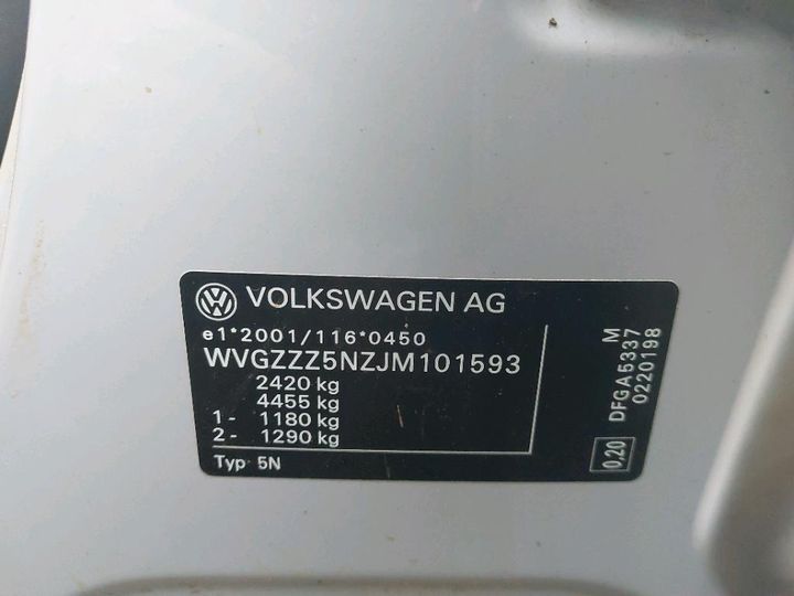 Photo 2 VIN: WVGZZZ5NZJM101593 - VOLKSWAGEN TIGUAN ALLSPACE 