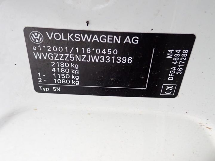 Photo 10 VIN: WVGZZZ5NZJW331396 - VOLKSWAGEN TIGUAN 