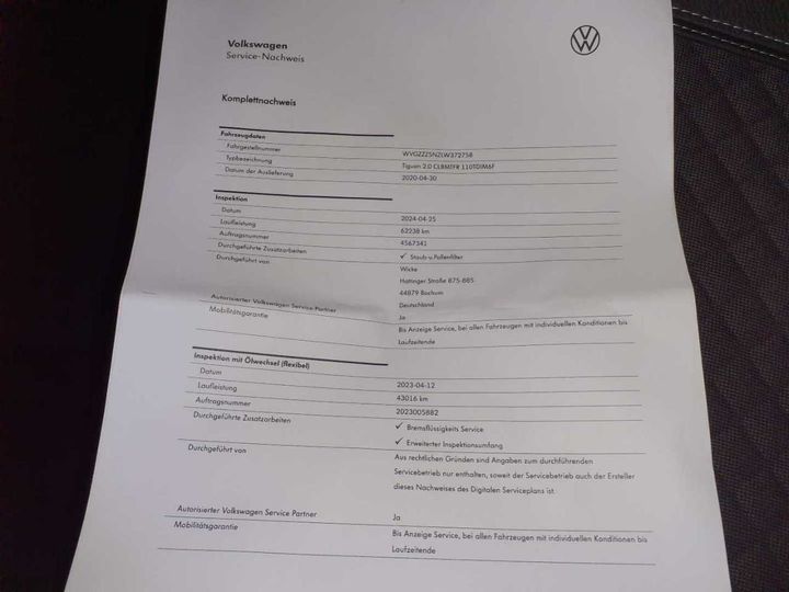 Photo 26 VIN: WVGZZZ5NZLW372758 - VW TIGUAN 2.0 TDI SCR 