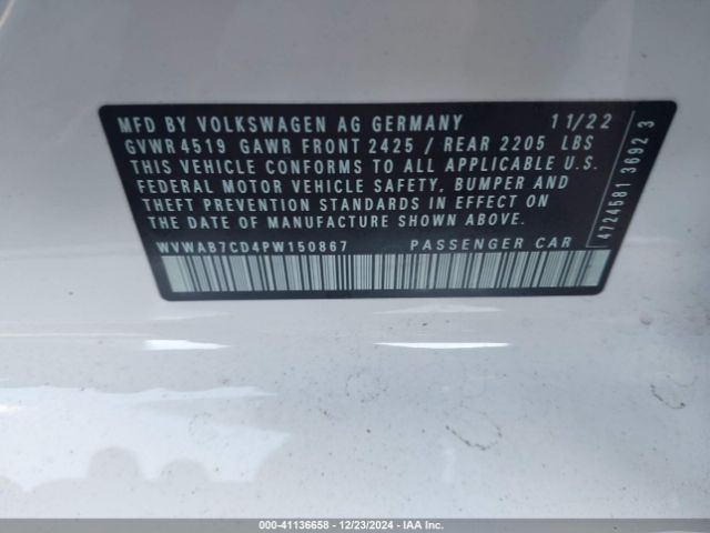 Photo 8 VIN: WVWAB7CD4PW150867 - VOLKSWAGEN GOLF R 