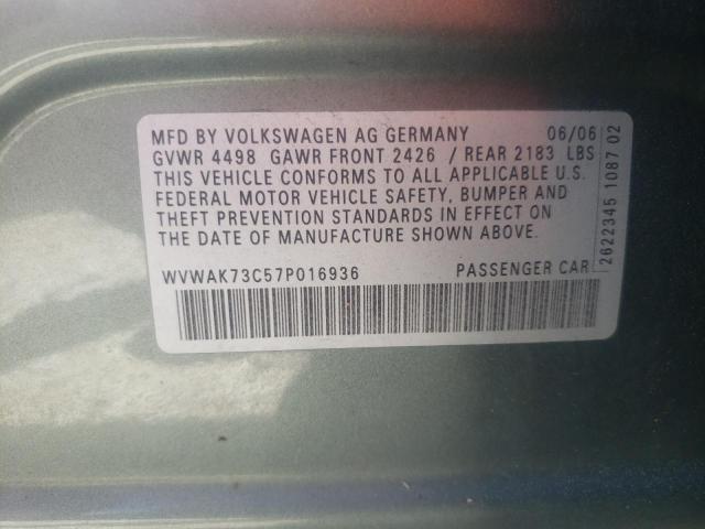 Photo 11 VIN: WVWAK73C57P016936 - VOLKSWAGEN PASSAT 