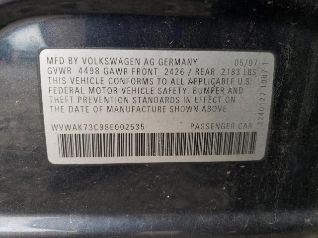 Photo 12 VIN: WVWAK73C98E002535 - VOLKSWAGEN PASSAT 