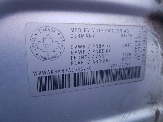 Photo 9 VIN: WVWAK9AN7AE086280 - VOLKSWAGEN PASSAT 