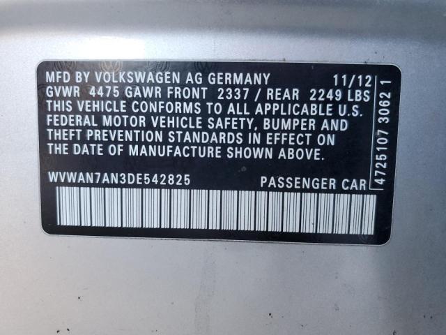 Photo 11 VIN: WVWAN7AN3DE542825 - VOLKSWAGEN CC 