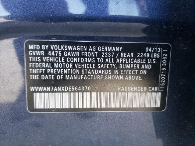 Photo 9 VIN: WVWAN7ANXDE564370 - VOLKSWAGEN PASSAT 