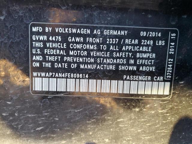 Photo 11 VIN: WVWAP7AN4FE809614 - VOLKSWAGEN CC 