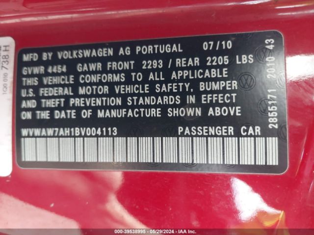 Photo 8 VIN: WVWAW7AH1BV004113 - VOLKSWAGEN EOS 