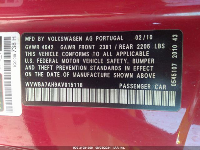 Photo 8 VIN: WVWBA7AH9AV015118 - VOLKSWAGEN EOS 