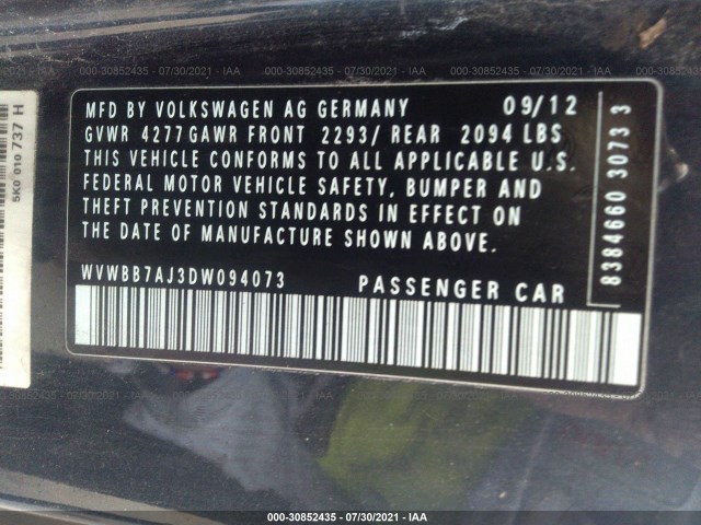 Photo 8 VIN: WVWBB7AJ3DW094073 - VOLKSWAGEN GOLF 