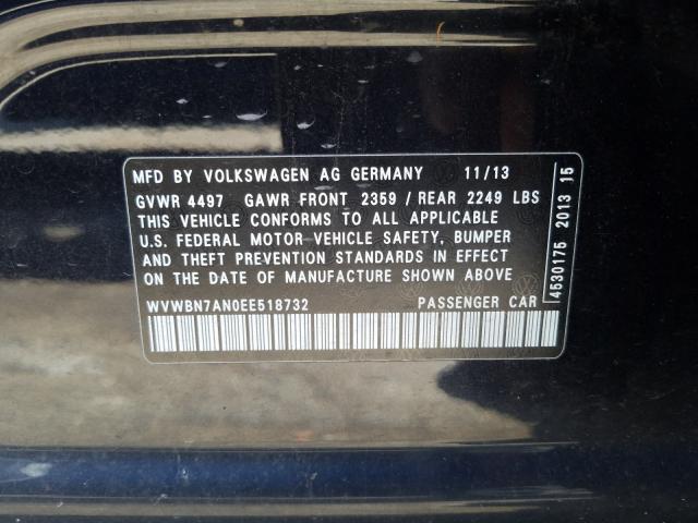 Photo 9 VIN: WVWBN7AN0EE518732 - VOLKSWAGEN CC 