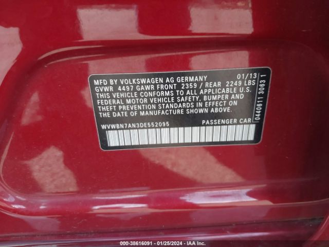 Photo 8 VIN: WVWBN7AN3DE552095 - VOLKSWAGEN CC 