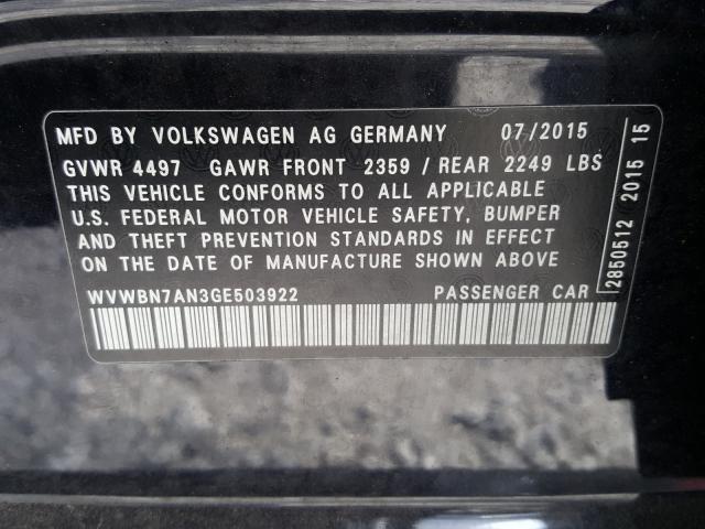 Photo 9 VIN: WVWBN7AN3GE503922 - VOLKSWAGEN CC 