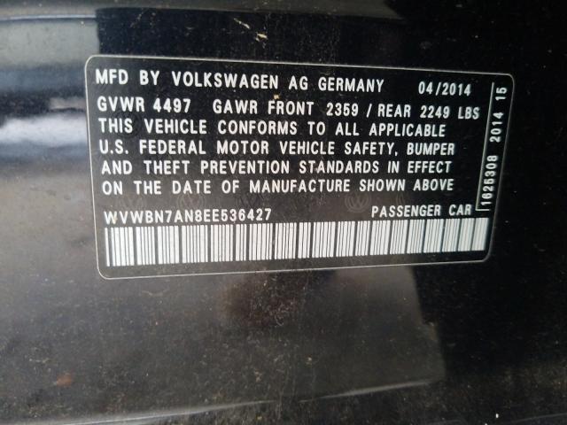 Photo 9 VIN: WVWBN7AN8EE536427 - VOLKSWAGEN PASSAT 