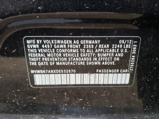 Photo 9 VIN: WVWBN7ANXDE532670 - VOLKSWAGEN PASSAT 