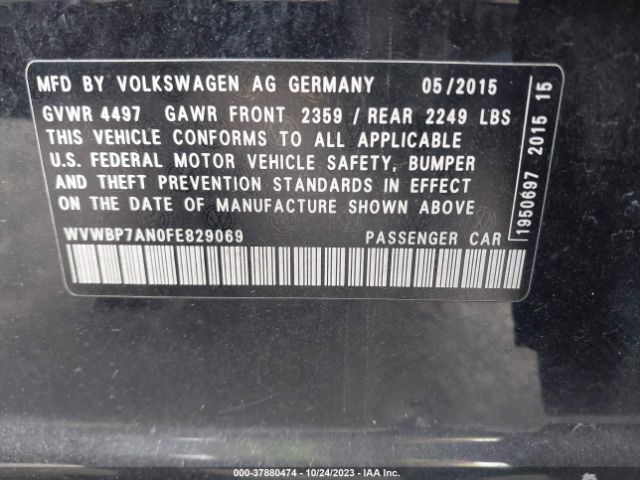 Photo 8 VIN: WVWBP7AN0FE829069 - VOLKSWAGEN CC 