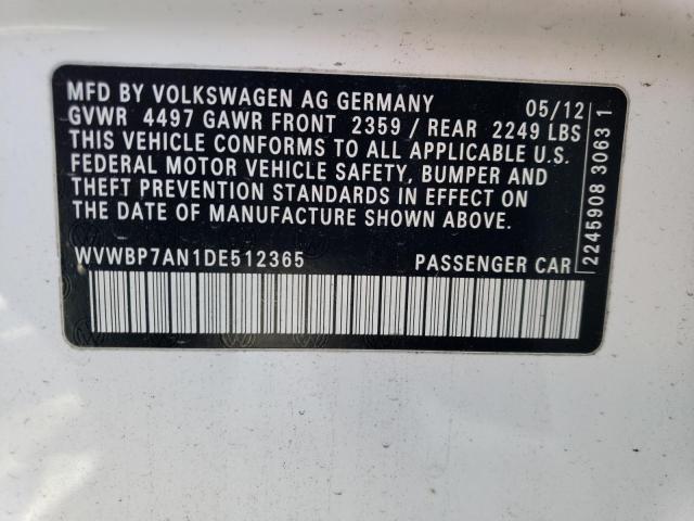 Photo 11 VIN: WVWBP7AN1DE512365 - VOLKSWAGEN CC 