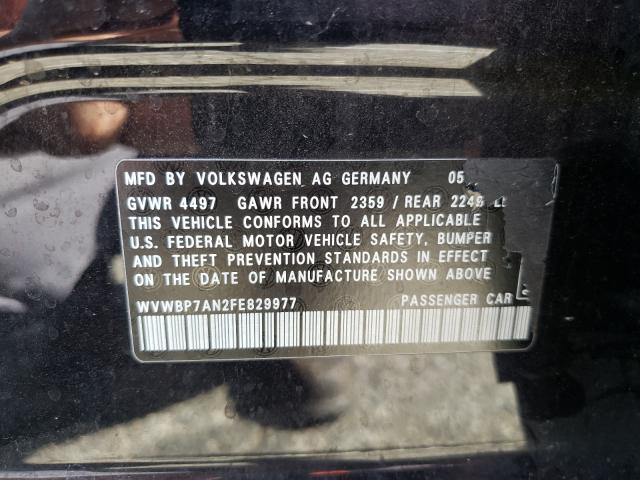 Photo 9 VIN: WVWBP7AN2FE829977 - VOLKSWAGEN CC SPORT 