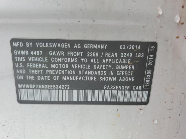 Photo 11 VIN: WVWBP7AN3EE534272 - VOLKSWAGEN CC 