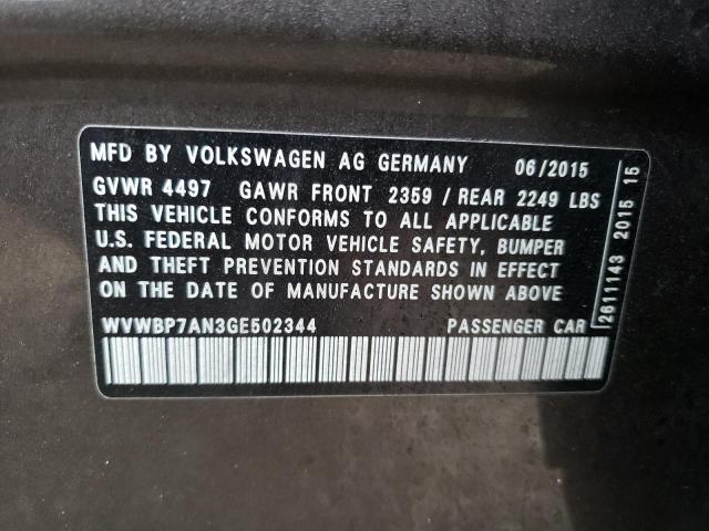 Photo 11 VIN: WVWBP7AN3GE502344 - VOLKSWAGEN CC 