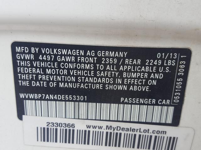 Photo 9 VIN: WVWBP7AN4DE553301 - VOLKSWAGEN CC 