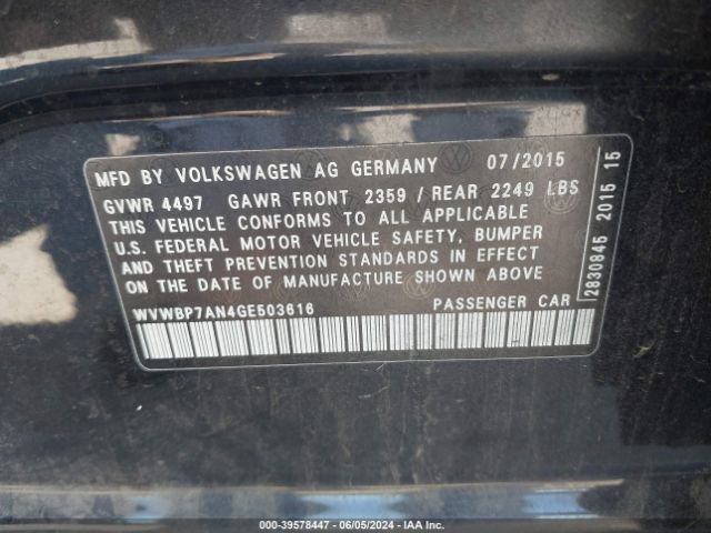 Photo 8 VIN: WVWBP7AN4GE503616 - VOLKSWAGEN CC 