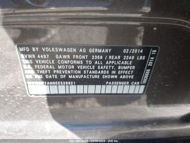 Photo 8 VIN: WVWBP7AN6EE528921 - VOLKSWAGEN CC 