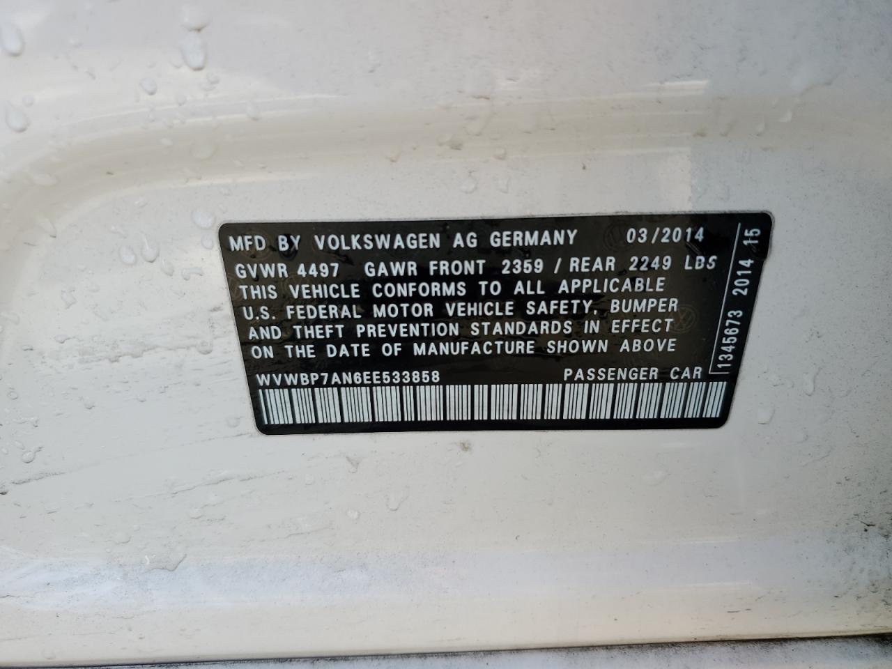 Photo 12 VIN: WVWBP7AN6EE533858 - VOLKSWAGEN PASSAT CC 