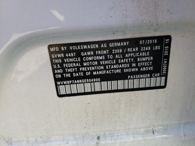 Photo 9 VIN: WVWBP7AN6GE504900 - VOLKSWAGEN CC BASE 