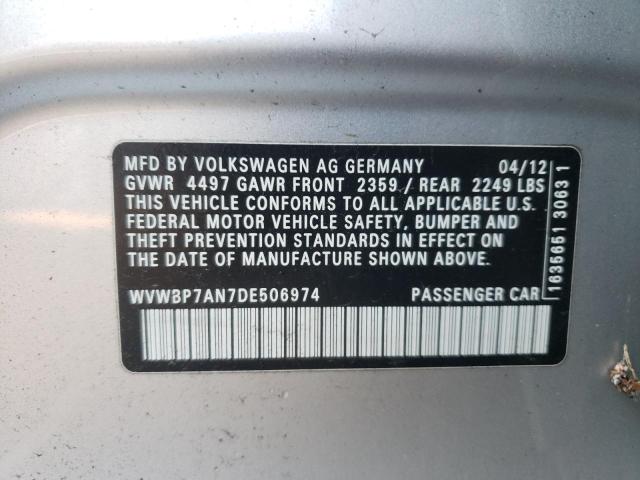 Photo 11 VIN: WVWBP7AN7DE506974 - VOLKSWAGEN CC 