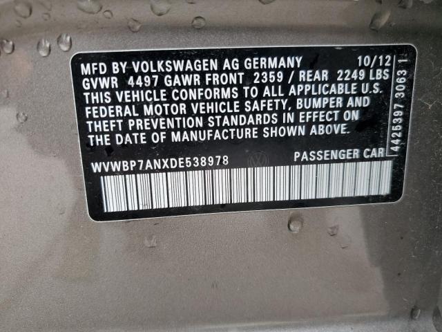 Photo 11 VIN: WVWBP7ANXDE538978 - VOLKSWAGEN CC 