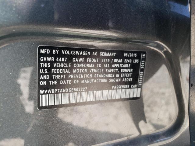 Photo 11 VIN: WVWBP7ANXGE502227 - VOLKSWAGEN CC BASE 