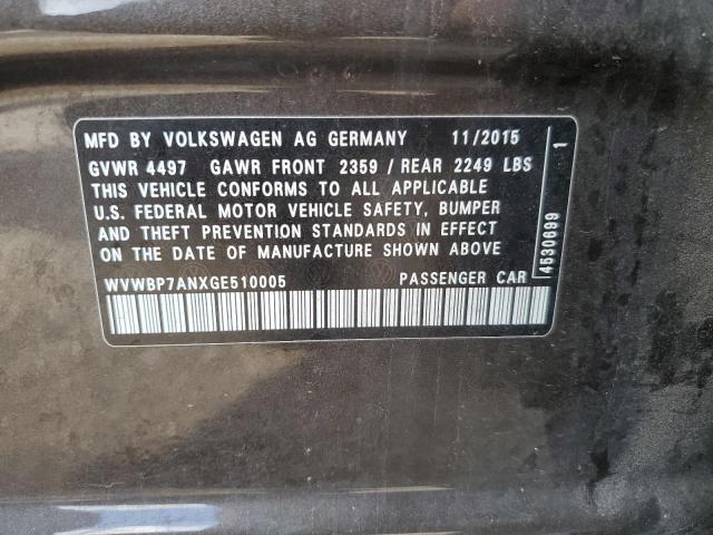 Photo 11 VIN: WVWBP7ANXGE510005 - VOLKSWAGEN CC BASE 