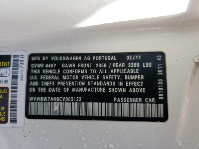 Photo 11 VIN: WVWBW7AH6CV002122 - VOLKSWAGEN EOS KOMFOR 