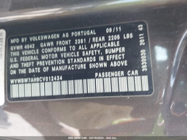 Photo 8 VIN: WVWBW7AH9CV012434 - VOLKSWAGEN EOS 