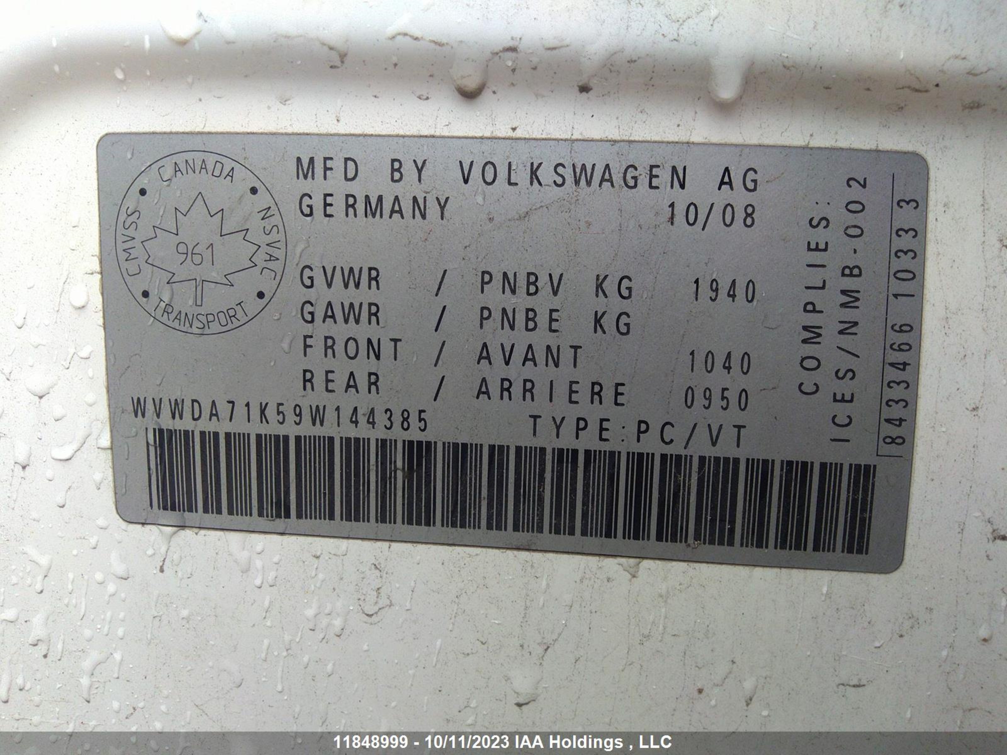 Photo 8 VIN: WVWDA71K59W144385 - VOLKSWAGEN GOLF 