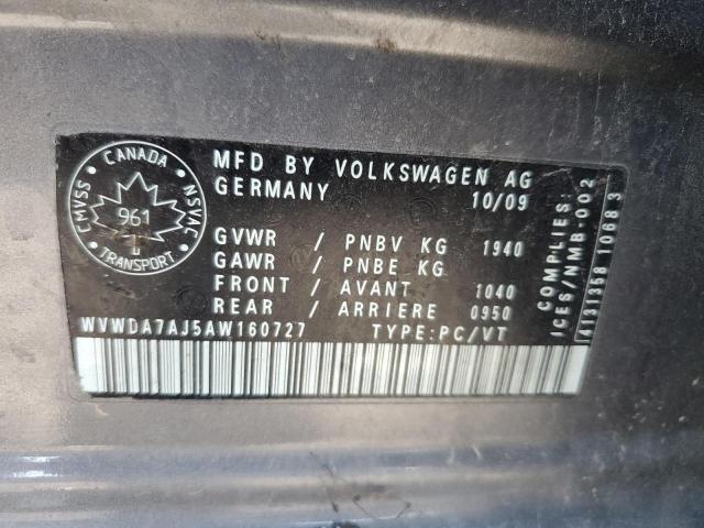 Photo 11 VIN: WVWDA7AJ5AW160727 - VOLKSWAGEN GOLF 