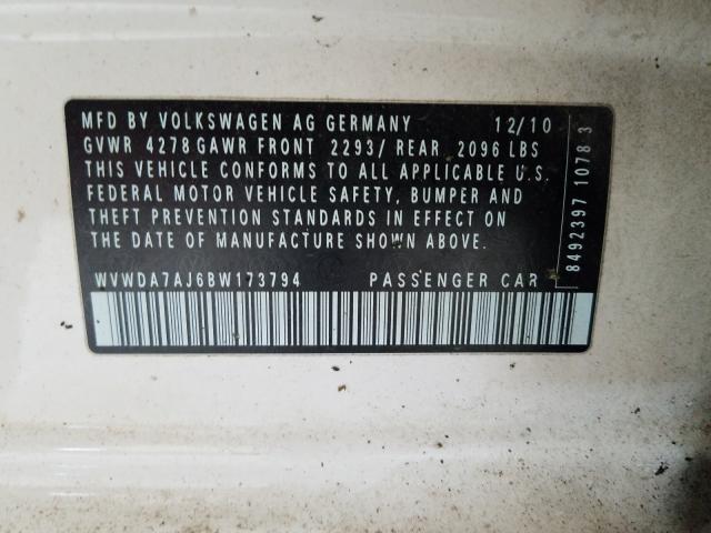 Photo 9 VIN: WVWDA7AJ6BW173794 - VOLKSWAGEN GOLF 