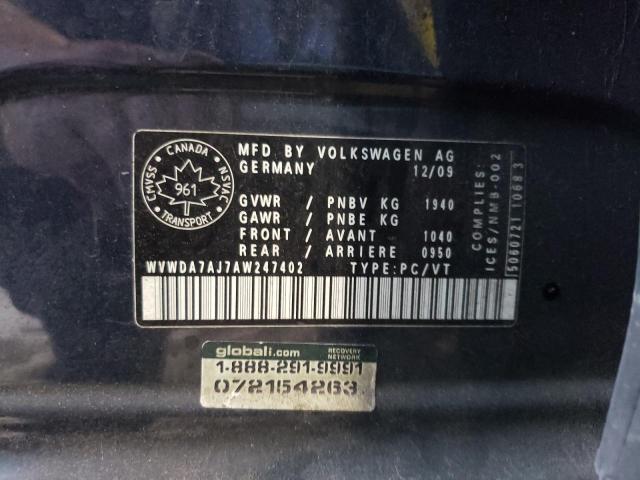 Photo 12 VIN: WVWDA7AJ7AW247402 - VOLKSWAGEN GOLF 