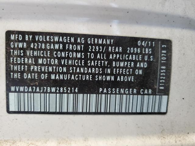 Photo 11 VIN: WVWDA7AJ7BW285214 - VOLKSWAGEN GOLF 