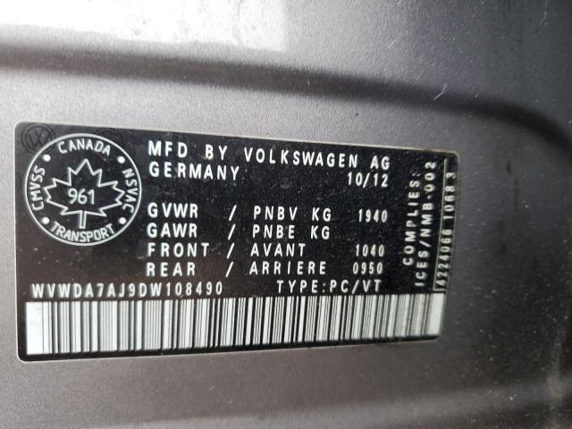 Photo 11 VIN: WVWDA7AJ9DW108490 - VOLKSWAGEN GOLF 