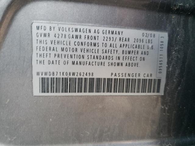 Photo 11 VIN: WVWDB71K08W262498 - VOLKSWAGEN RABBIT 