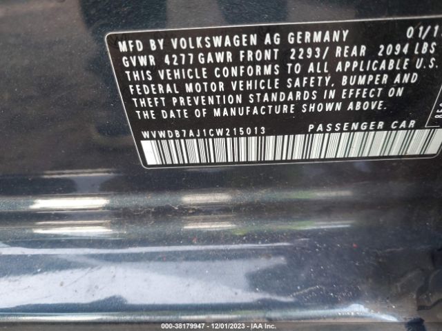 Photo 8 VIN: WVWDB7AJ1CW215013 - VOLKSWAGEN GOLF 