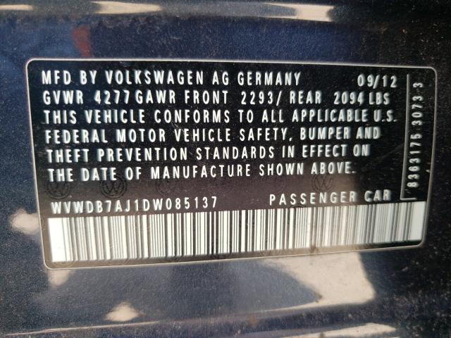 Photo 9 VIN: WVWDB7AJ1DW085137 - VOLKSWAGEN GOLF 