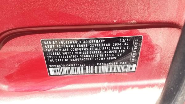 Photo 2 VIN: WVWDB7AJ3CW211223 - VOLKSWAGEN GOLF 