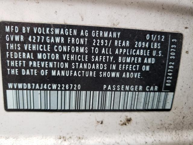 Photo 9 VIN: WVWDB7AJ4CW226720 - VOLKSWAGEN GOLF 