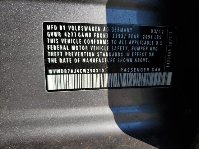 Photo 11 VIN: WVWDB7AJ4CW298310 - VOLKSWAGEN GOLF 