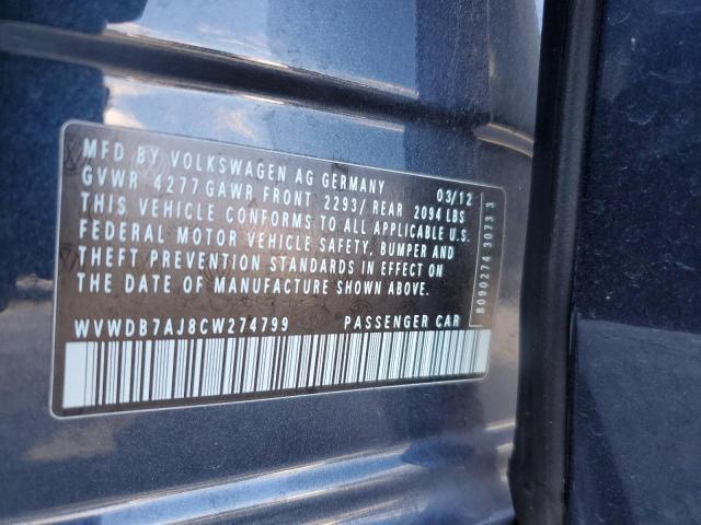 Photo 9 VIN: WVWDB7AJ8CW274799 - VOLKSWAGEN GOLF 