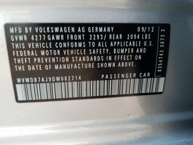 Photo 9 VIN: WVWDB7AJ9DW082714 - VOLKSWAGEN GOLF 