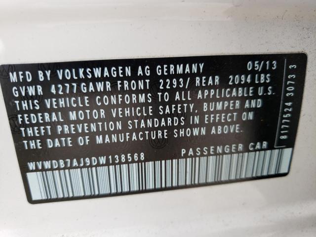 Photo 9 VIN: WVWDB7AJ9DW138568 - VOLKSWAGEN GOLF 