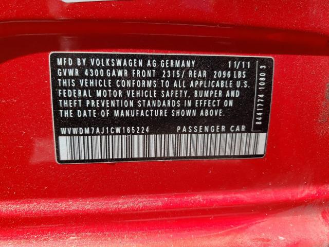 Photo 9 VIN: WVWDM7AJ1CW165224 - VOLKSWAGEN GOLF 